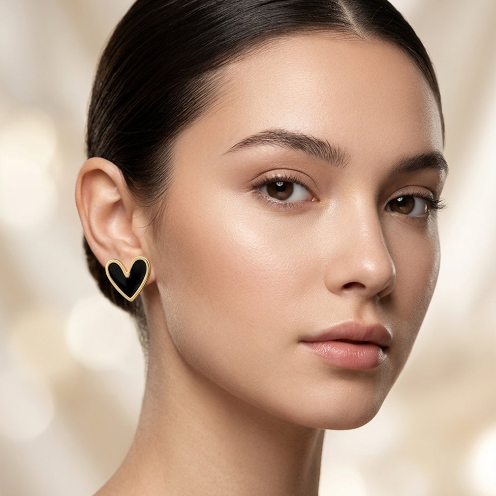 Noir Heart Studs