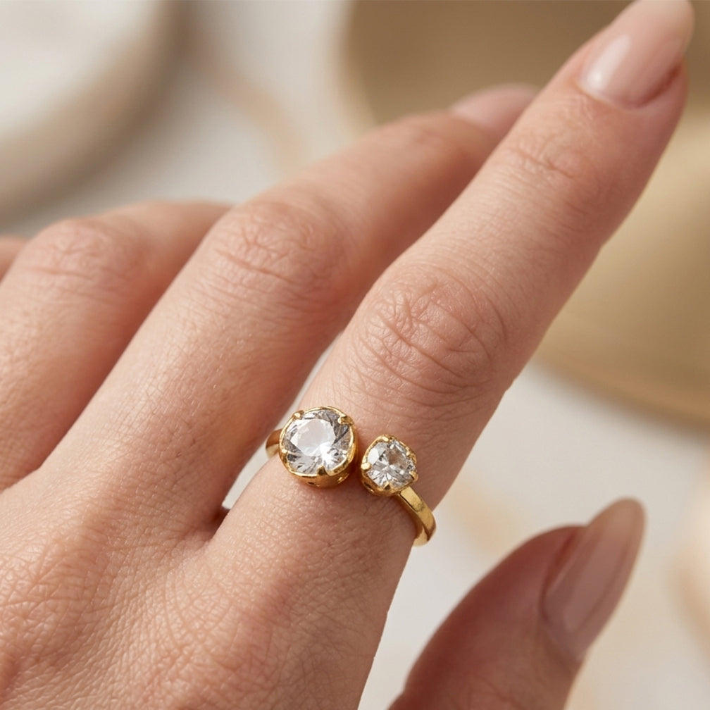Twin Crystal Ring