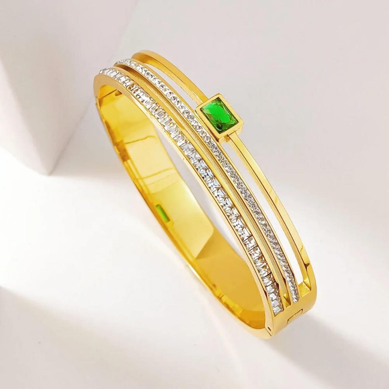 Vintage Luxe Green Bangle