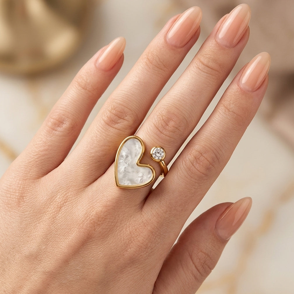 Pearl Heart Ring