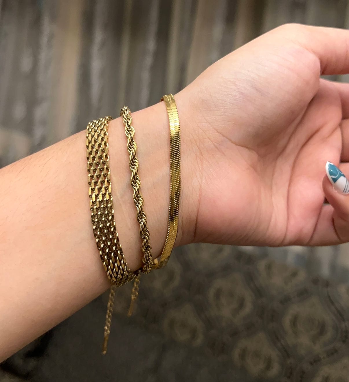 Golden Trio Layered Bracelets