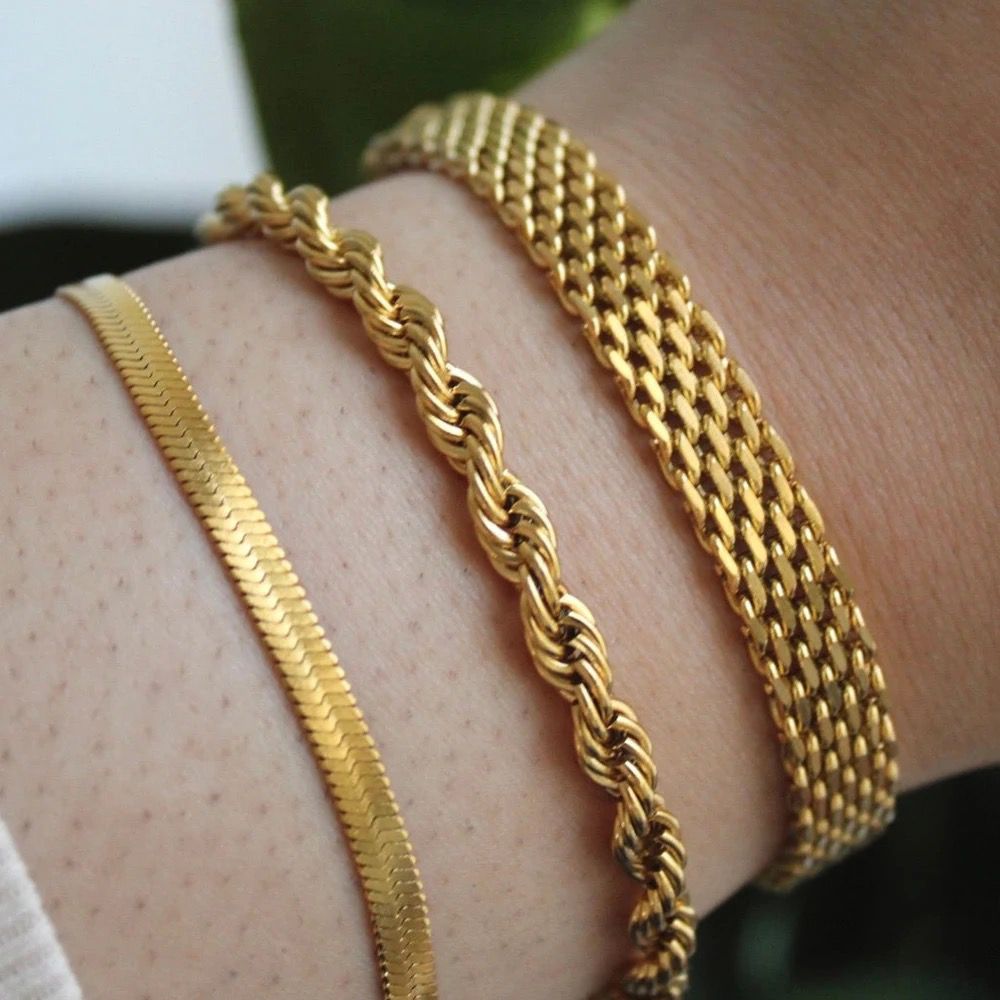 Golden Trio Layered Bracelets