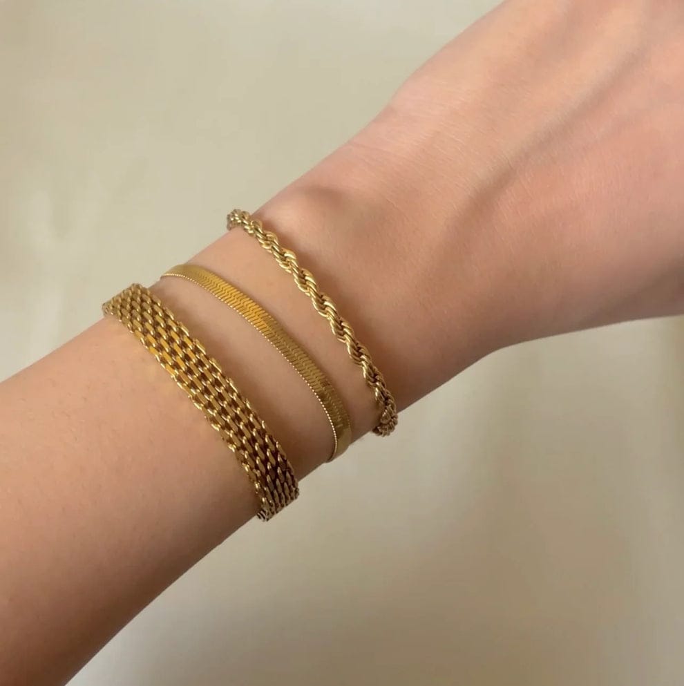 Golden Trio Layered Bracelets