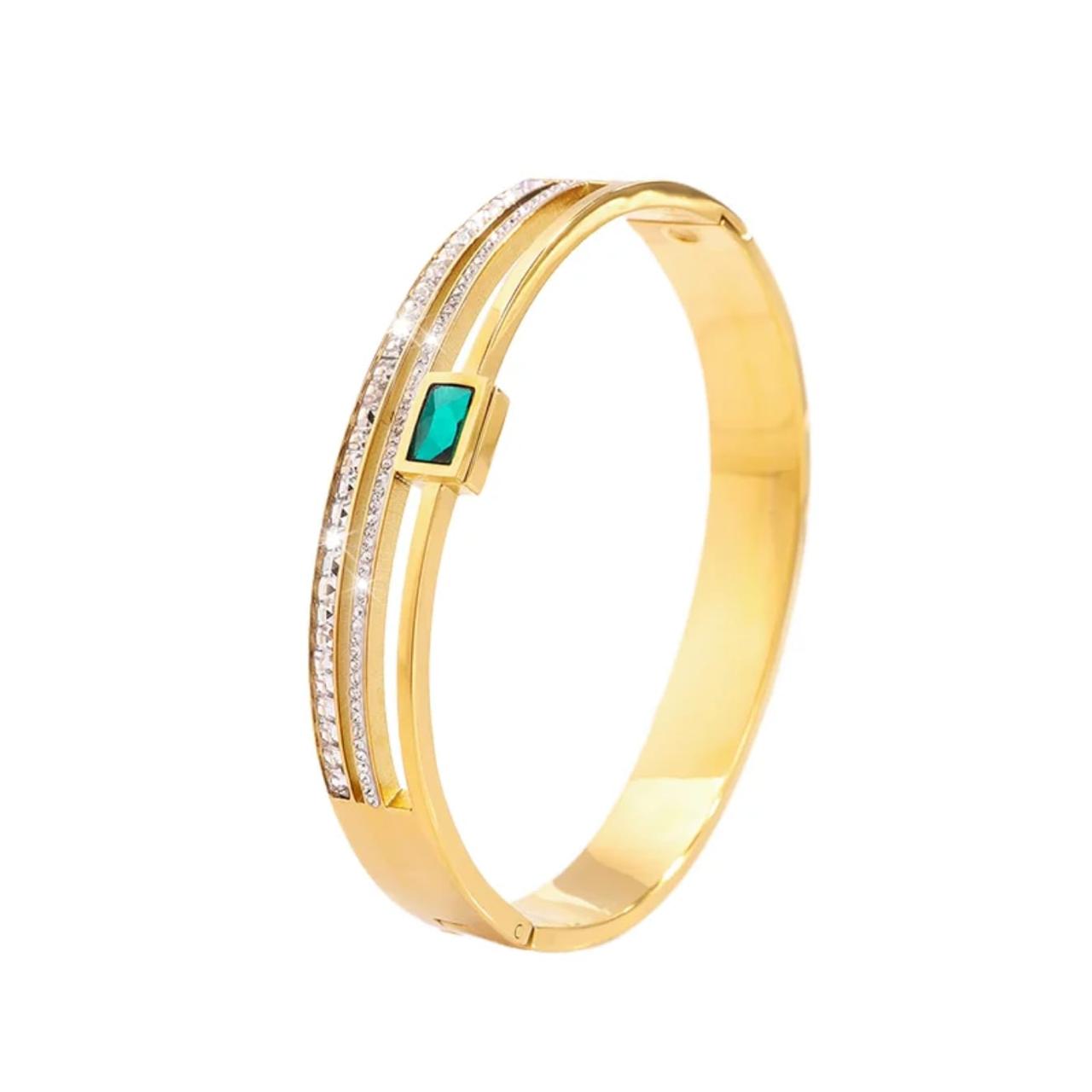 Vintage Luxe Green Bangle