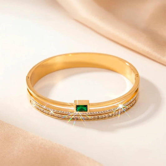 Vintage Luxe Green Bangle