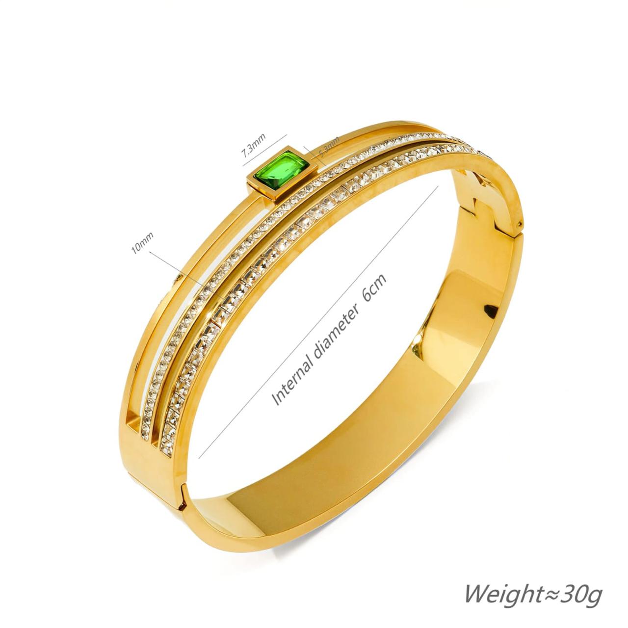 Vintage Luxe Green Bangle