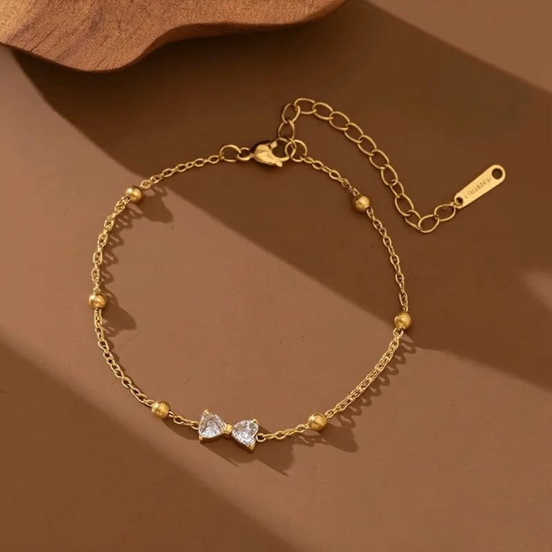 Crystal Bowknot Necklace & Bracelet Set